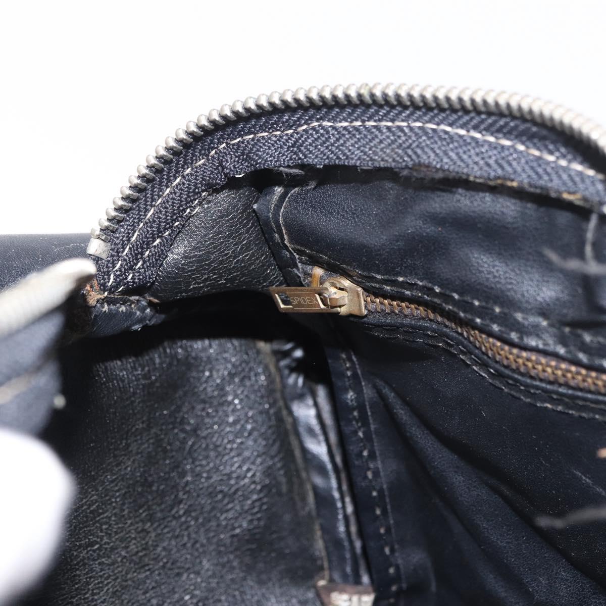 Christian Dior Trotter Canvas Hand Bag Navy Silver Auth ka4937