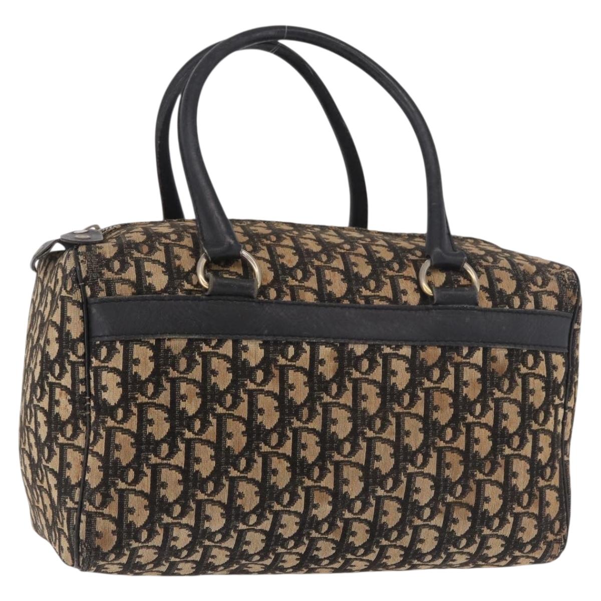 Christian Dior Trotter Canvas Hand Bag Navy Silver Auth ka4937