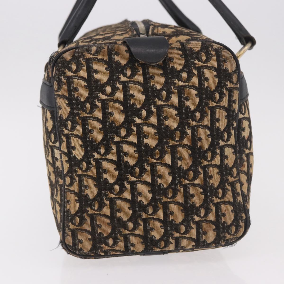 Christian Dior Trotter Canvas Hand Bag Navy Silver Auth ka4937