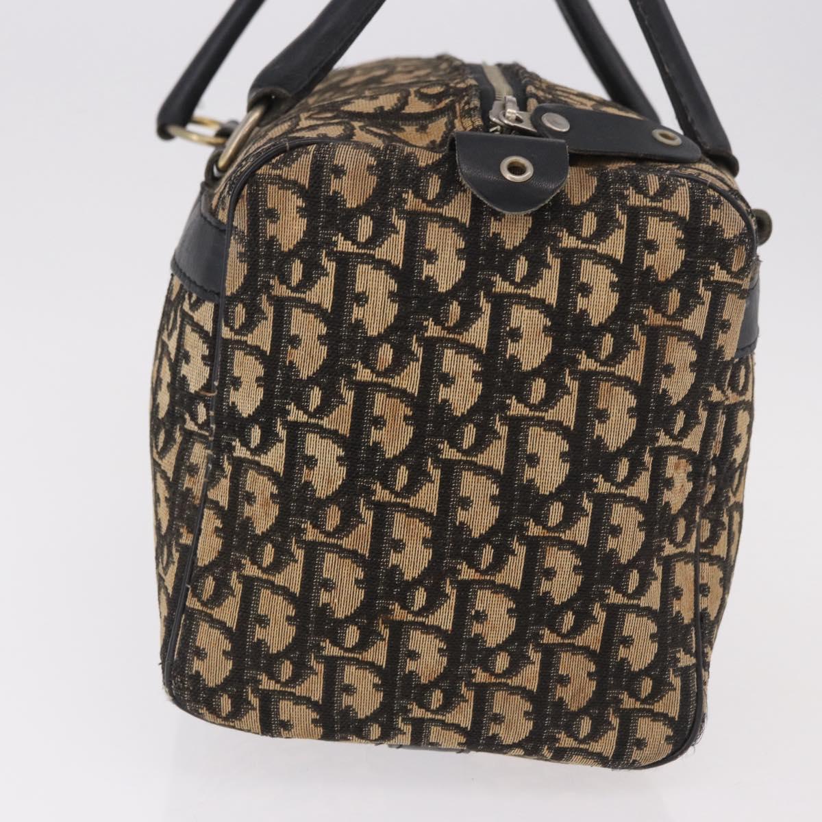 Christian Dior Trotter Canvas Hand Bag Navy Silver Auth ka4937