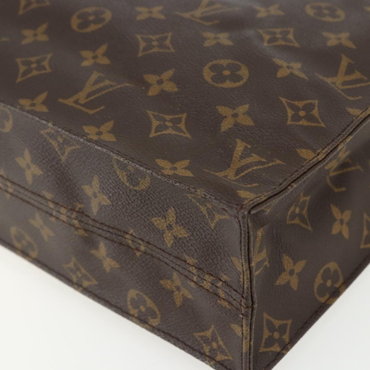 LOUIS VUITTON Monogram Sac Plat Hand Bag M51140 LV Auth ka494