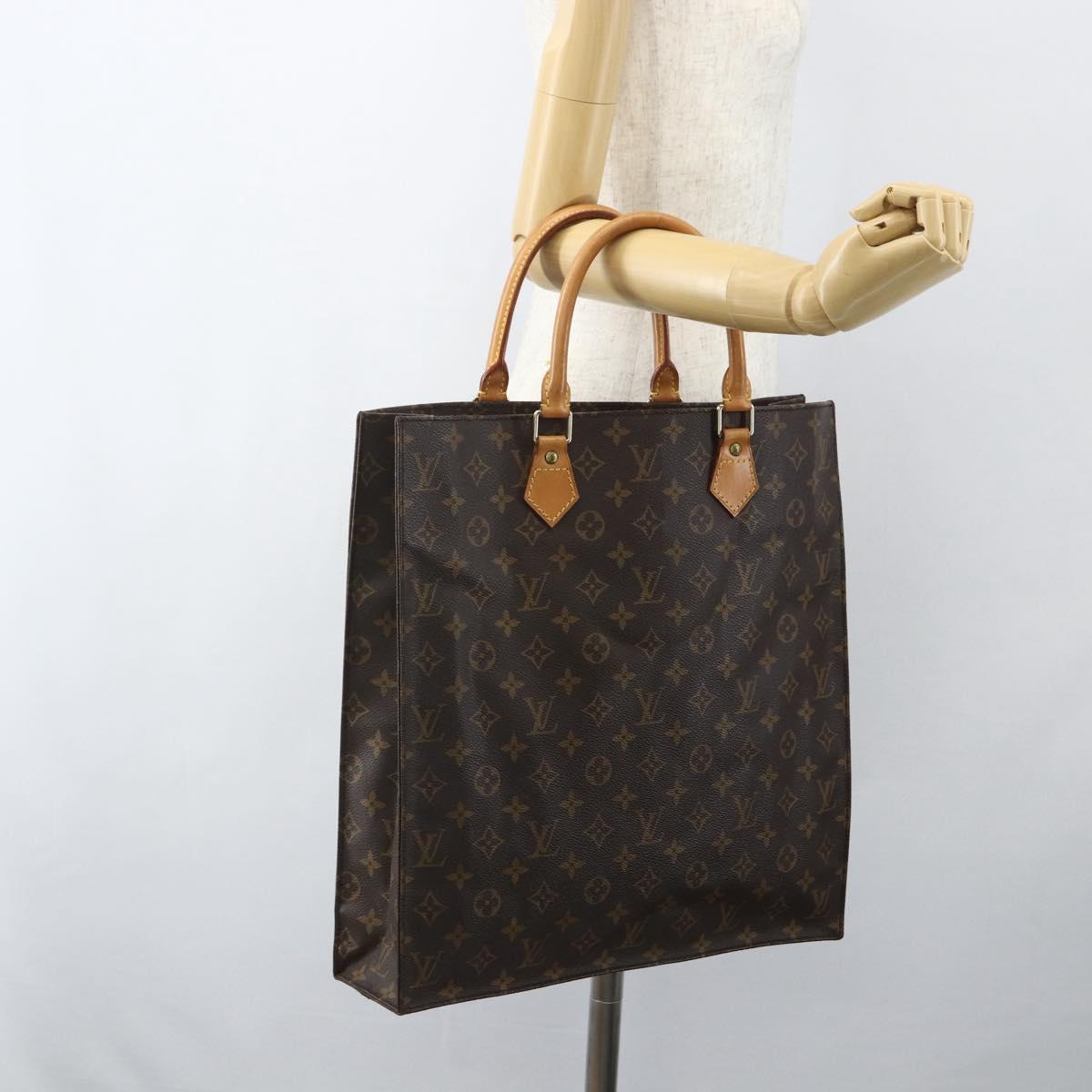 LOUIS VUITTON Monogram Sac Plat Hand Bag M51140 LV Auth ka494