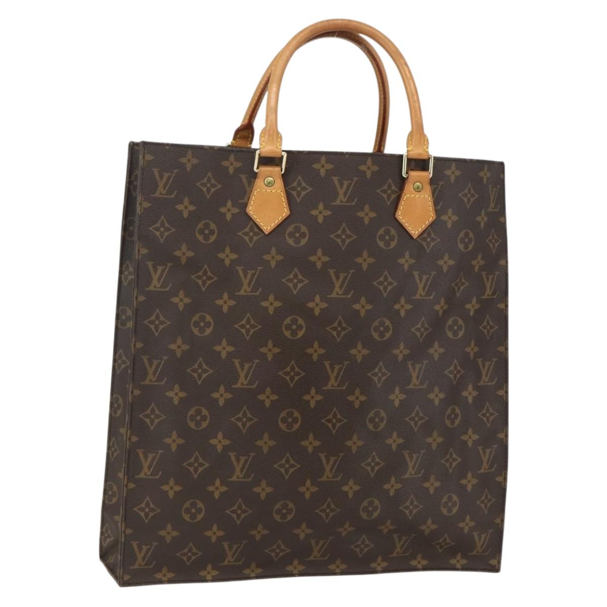 LOUIS VUITTON Monogram Sac Plat Hand Bag M51140 LV Auth ka494
