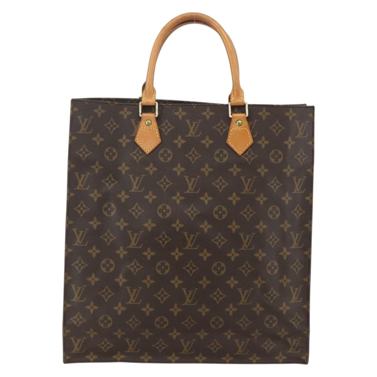 LOUIS VUITTON Monogram Sac Plat Hand Bag M51140 LV Auth ka494