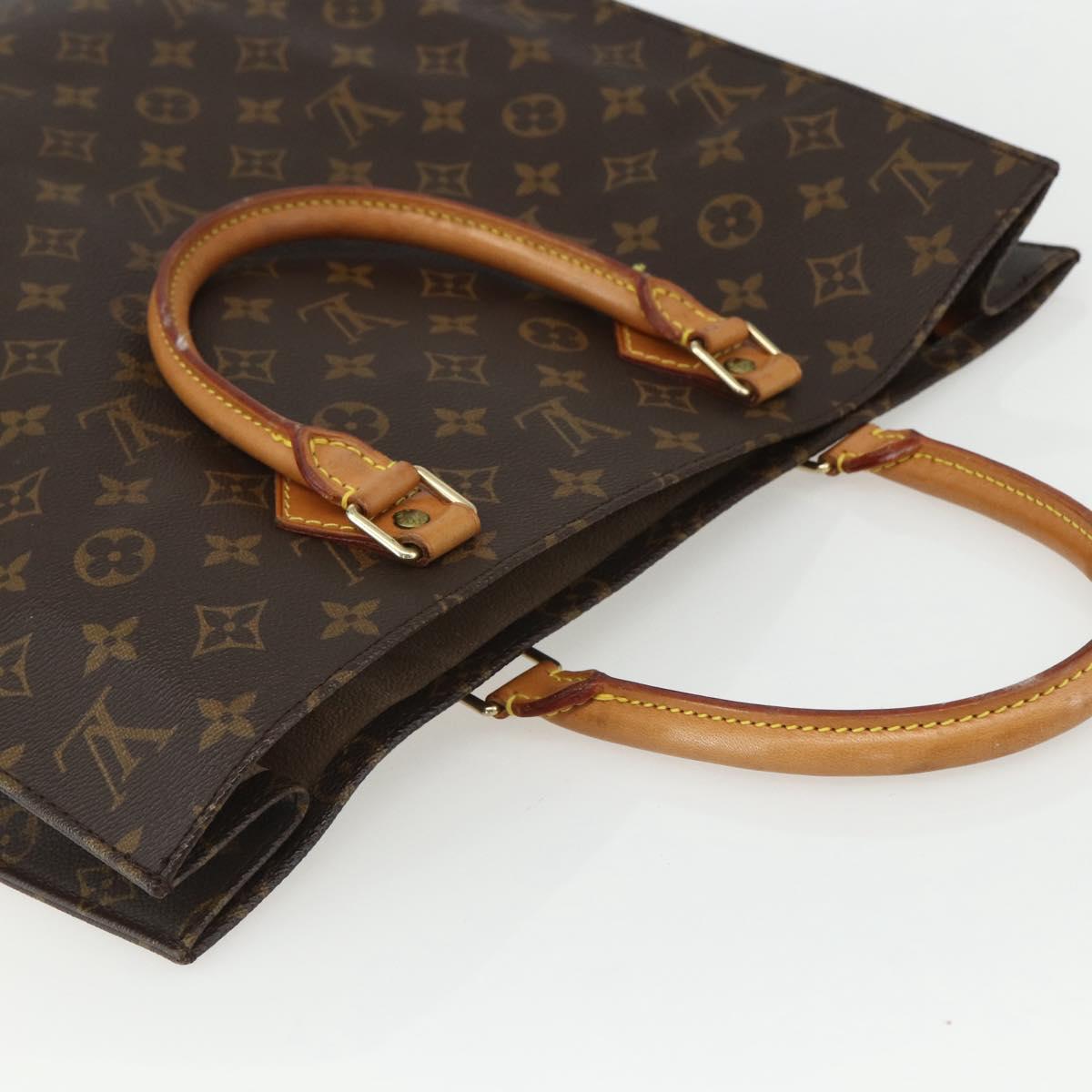 LOUIS VUITTON Monogram Sac Plat Hand Bag M51140 LV Auth ka494