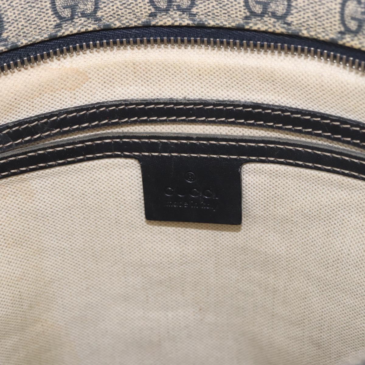 GUCCI GG Supreme Shoulder Bag PVC Navy Silver 201446 Auth ka4941