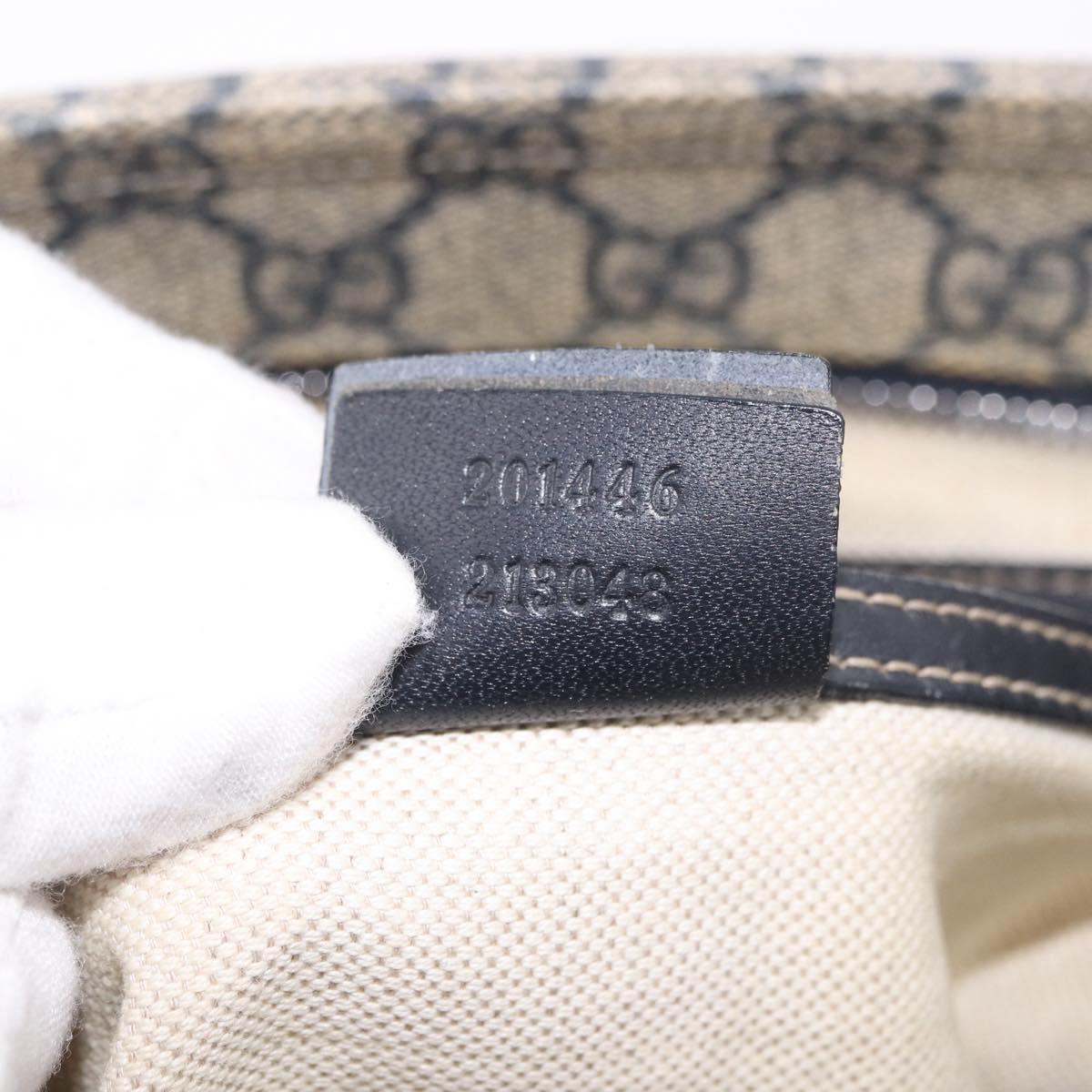 GUCCI GG Supreme Shoulder Bag PVC Navy Silver 201446 Auth ka4941