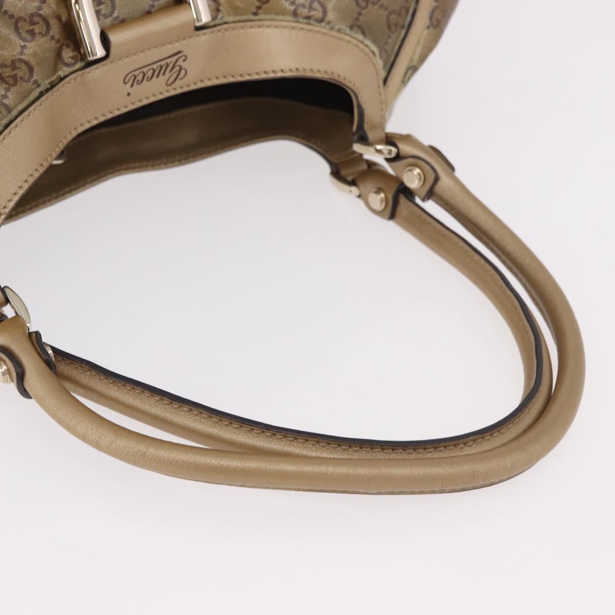 GUCCI GG Crystal Hand Bag Coated Canvas Gold 189835 Auth ka4942