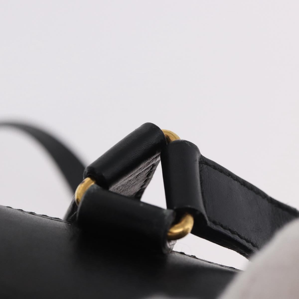 GUCCI Bamboo Backpack Leather Black Gold 003 2034 0030 Auth ka4944