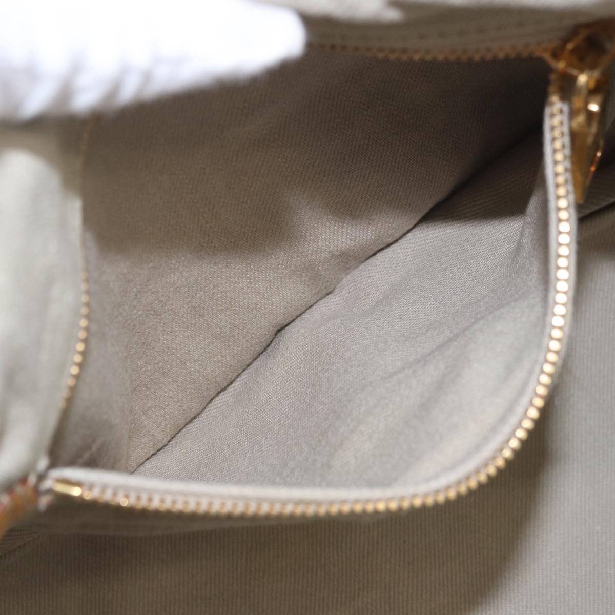 PRADA Canapa MM Hand Bag Canvas Gray Gold Auth ka4948