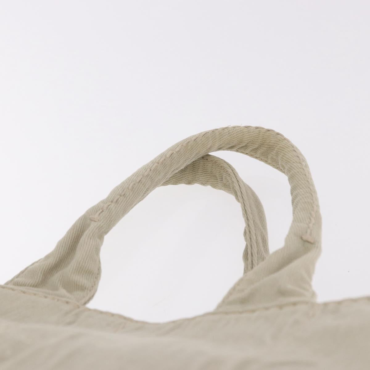 PRADA Canapa MM Hand Bag Canvas Gray Gold Auth ka4948