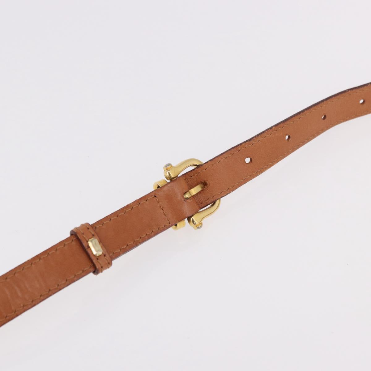 CELINE Macadam Canvas Shoulder Bag PVC Leather Brown Gold Auth ka4949A