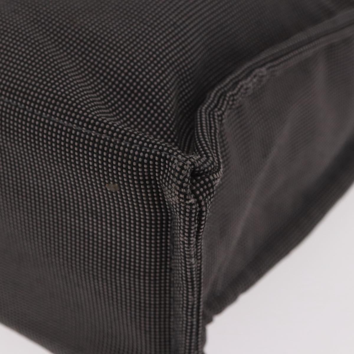 HERMES Her Line Her bag MM Hand Bag Canvas Gray Silver Auth ka4952A