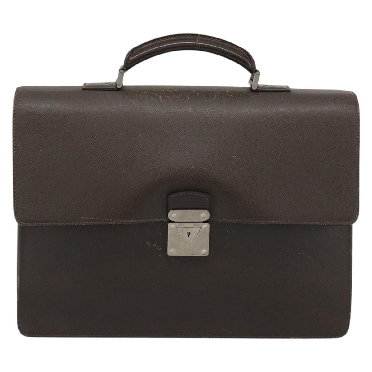 LOUIS VUITTON Taiga Robusto 1 Business Bag Grizzly M31058 LV Auth ka4954