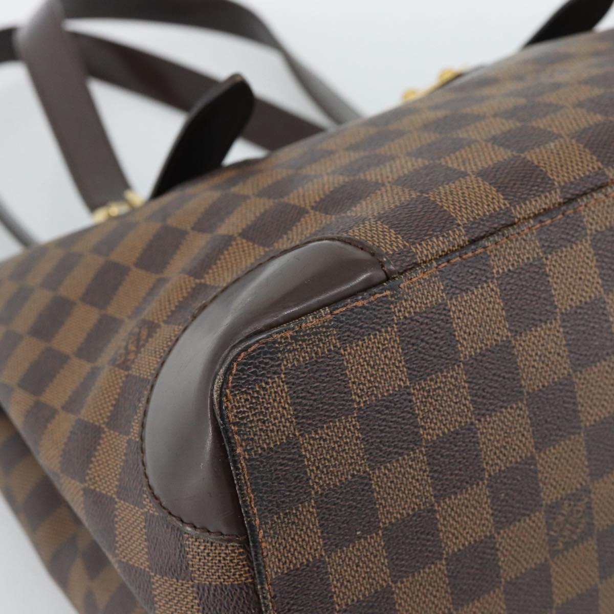 LOUIS VUITTON Damier Ebene Hampstead MM Tote Bag N51204 LV Auth ka4958