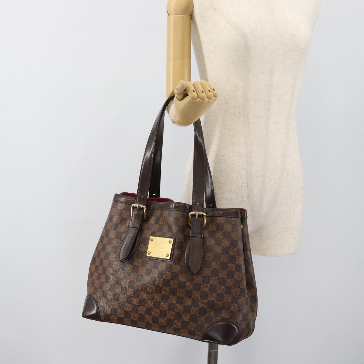 LOUIS VUITTON Damier Ebene Hampstead MM Tote Bag N51204 LV Auth ka4958