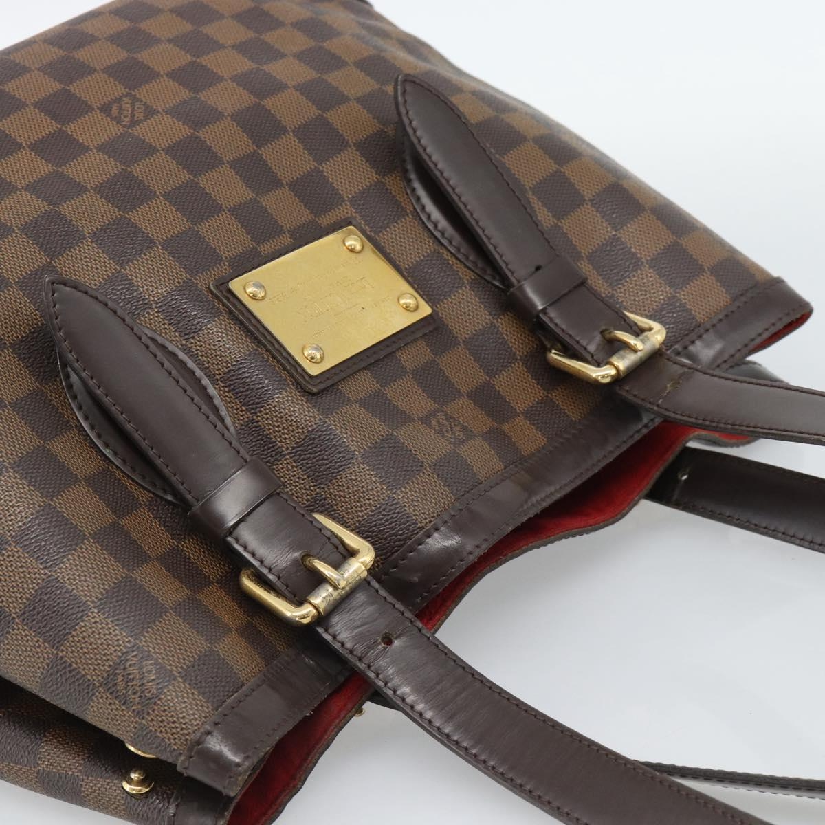 LOUIS VUITTON Damier Ebene Hampstead MM Tote Bag N51204 LV Auth ka4958