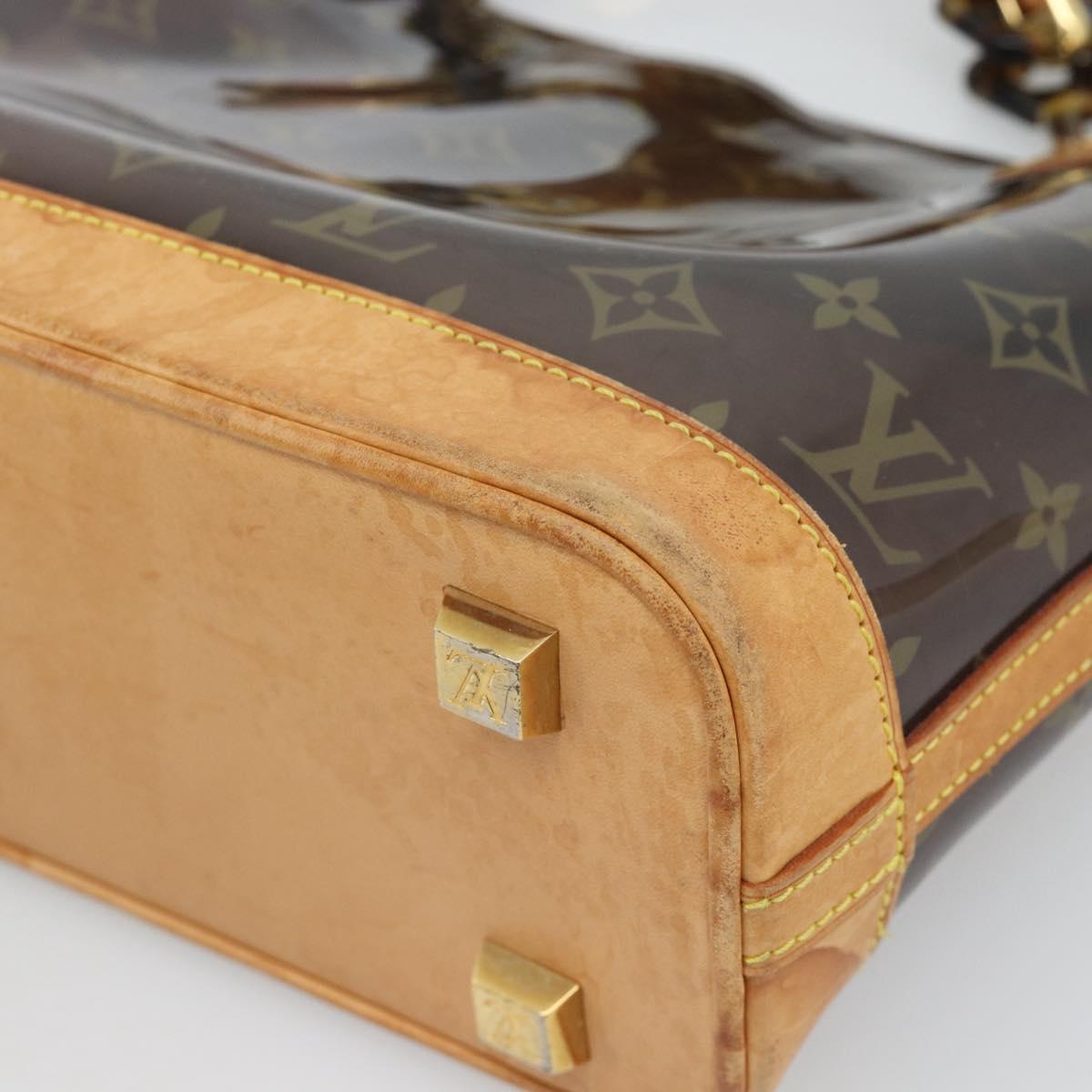 LOUIS VUITTON Monogram Vinyl Cava Amble PM Tote Bag Brown M92502 LV Auth ka4959