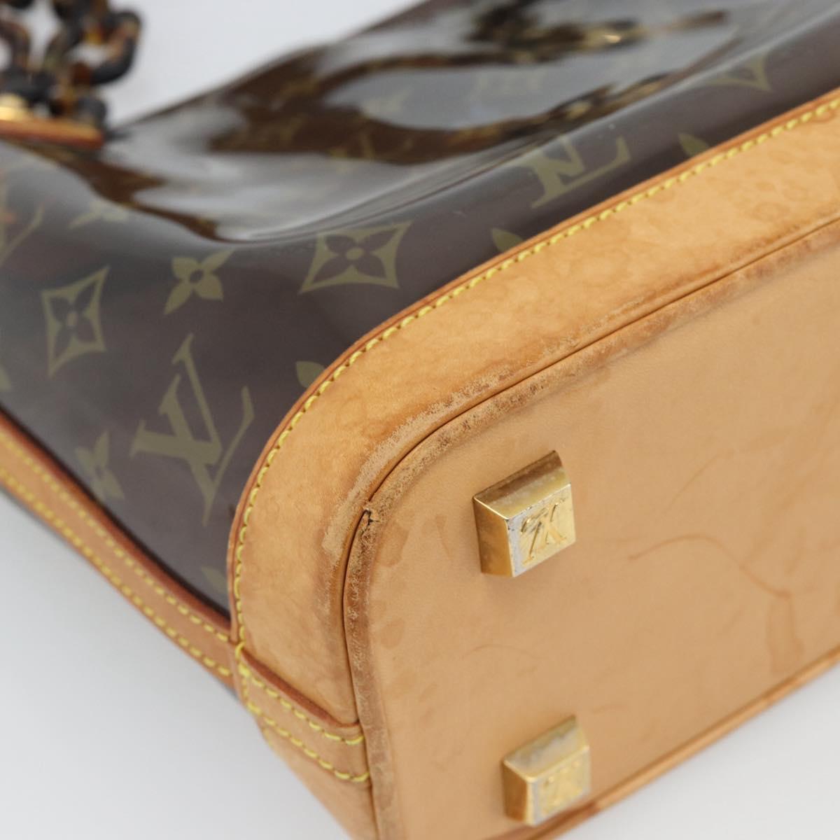 LOUIS VUITTON Monogram Vinyl Cava Amble PM Tote Bag Brown M92502 LV Auth ka4959