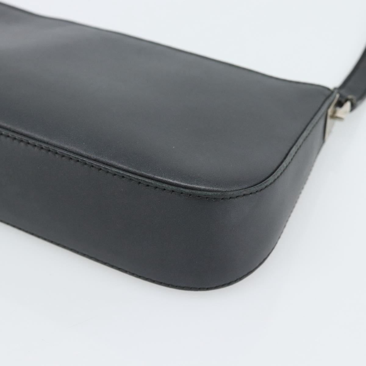Salvatore Ferragamo Gancini Shoulder Bag Leather Black Silver Auth ka4963