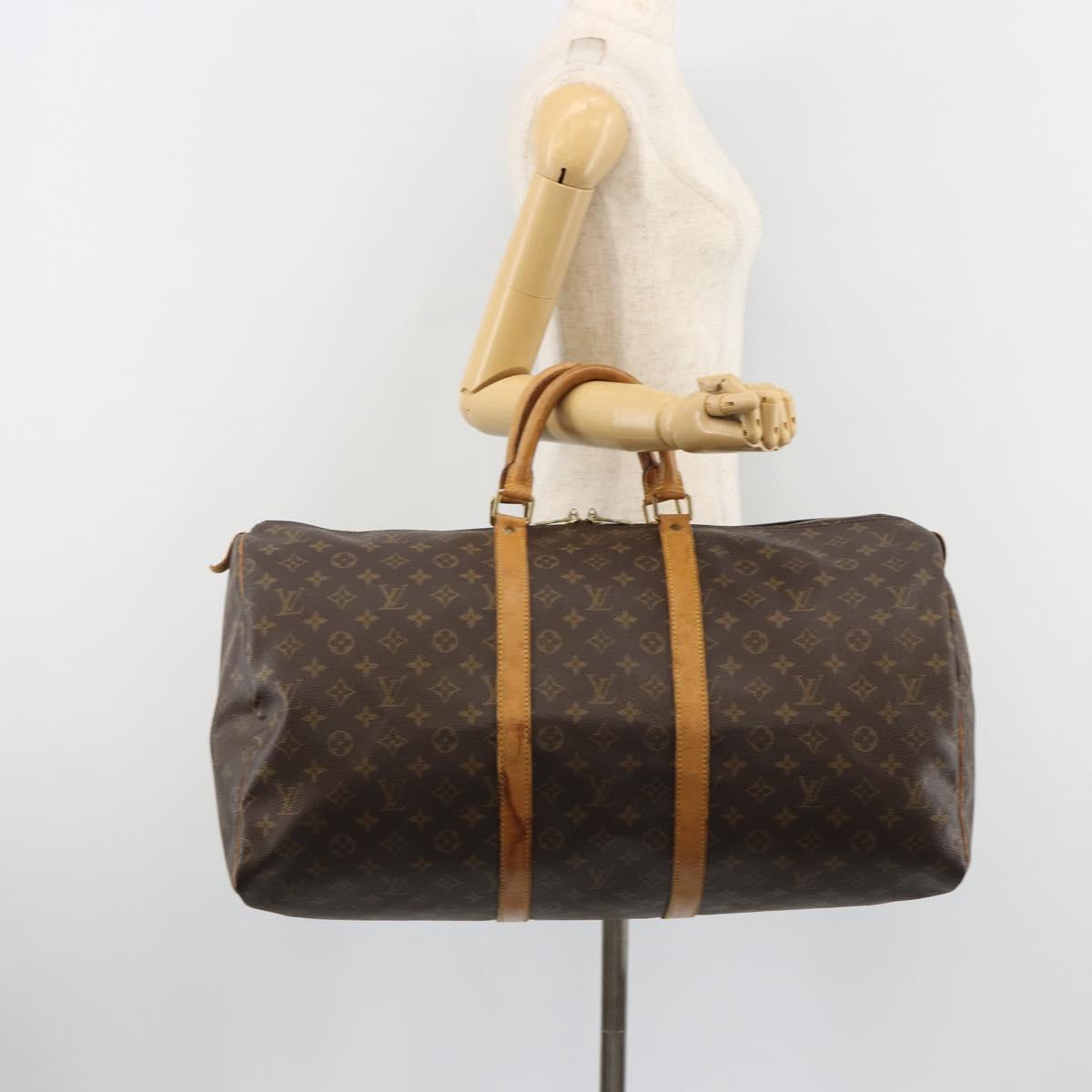 LOUIS VUITTON Monogram Keepall 55 Boston Bag M41424 LV Auth ka4967