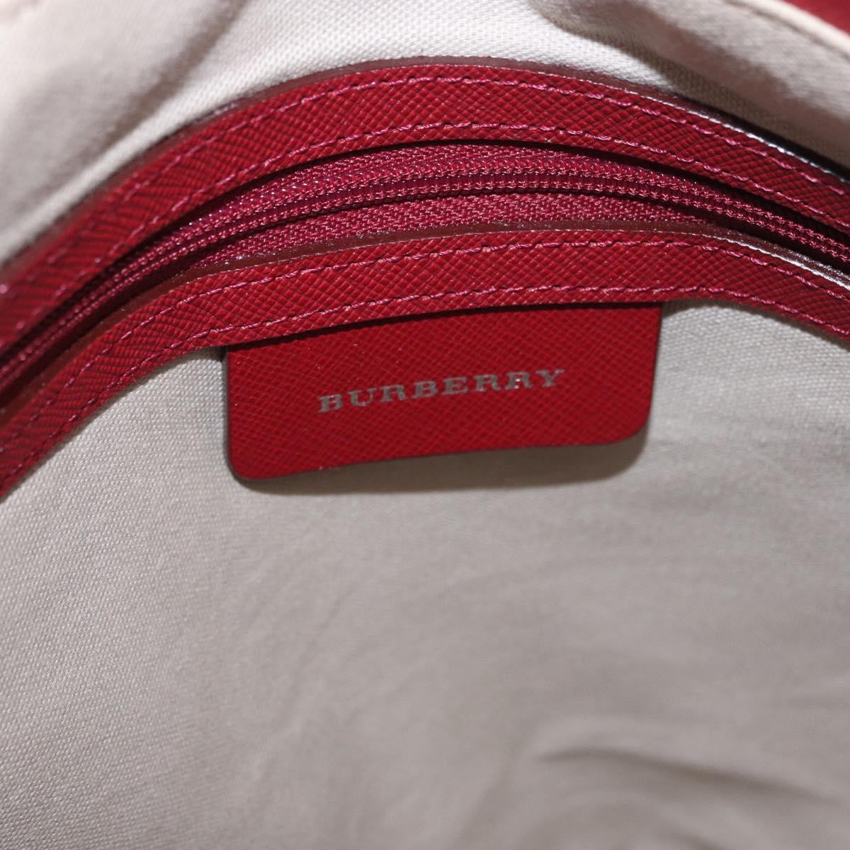 BURBERRY Nova Check Tote Bag Canvas Beige Silver Auth ka4974A