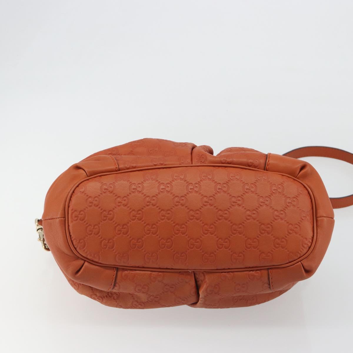 GUCCI GG Canvas Guccissima Hand Bag Leather 2way Orange Gold 247902 Auth ka4975A