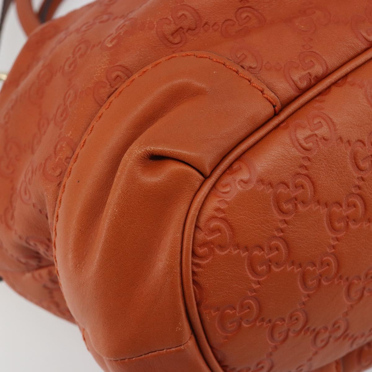 GUCCI GG Canvas Guccissima Hand Bag Leather 2way Orange Gold 247902 Auth ka4975A