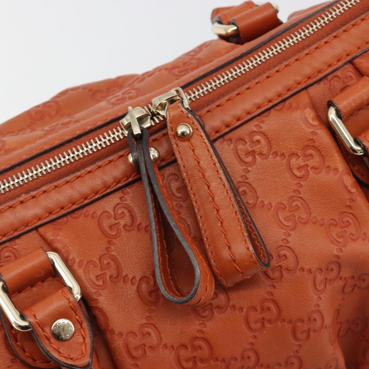 GUCCI GG Canvas Guccissima Hand Bag Leather 2way Orange Gold 247902 Auth ka4975A