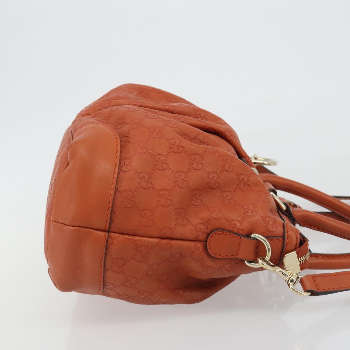 GUCCI GG Canvas Guccissima Hand Bag Leather 2way Orange Gold 247902 Auth ka4975A