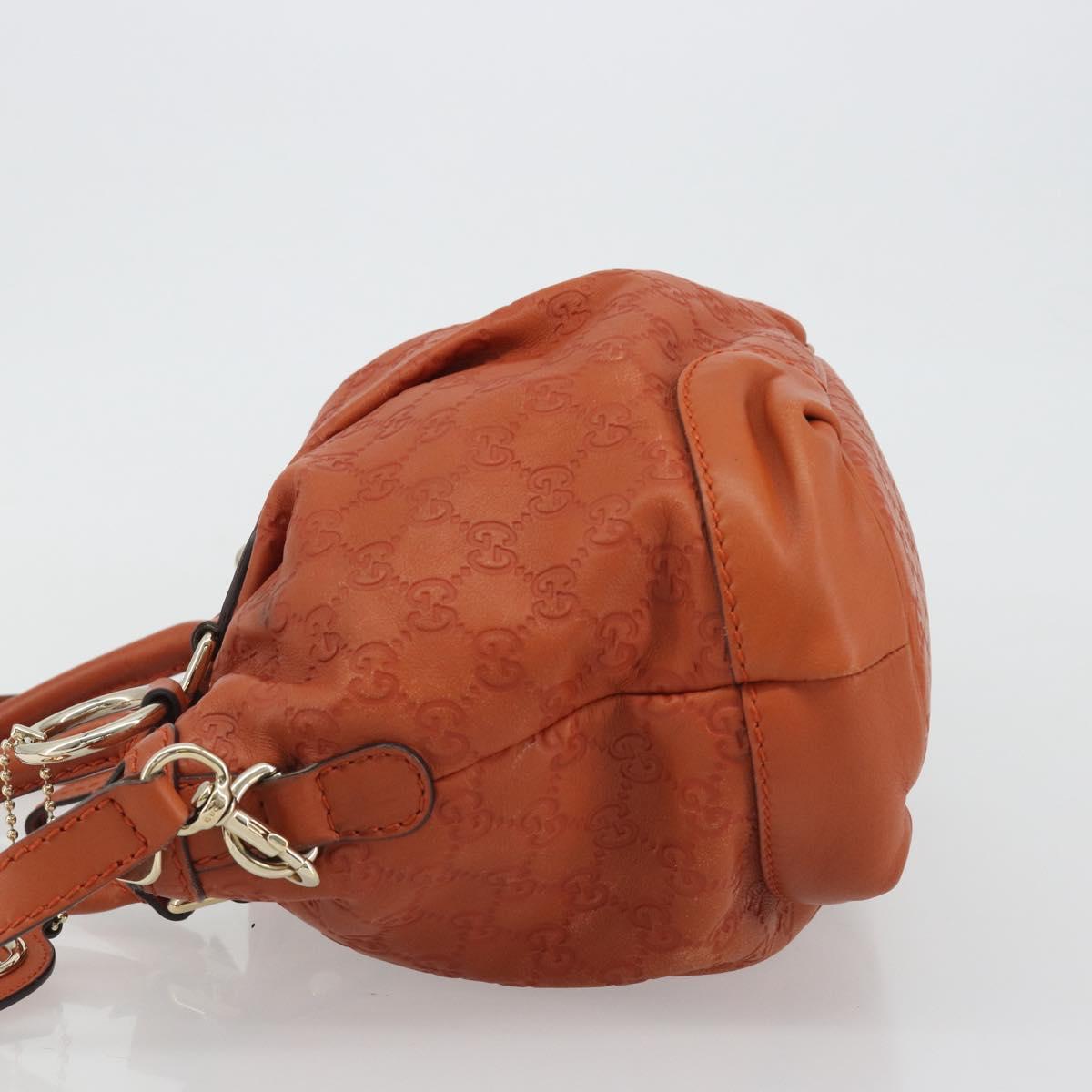 GUCCI GG Canvas Guccissima Hand Bag Leather 2way Orange Gold 247902 Auth ka4975A