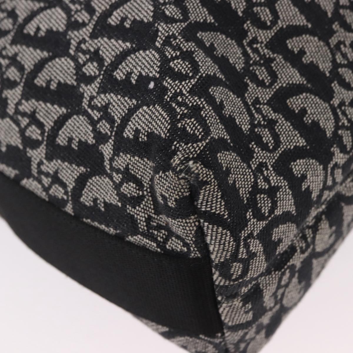 Christian Dior Trotter Canvas Shoulder Bag Navy Silver Auth ka4978