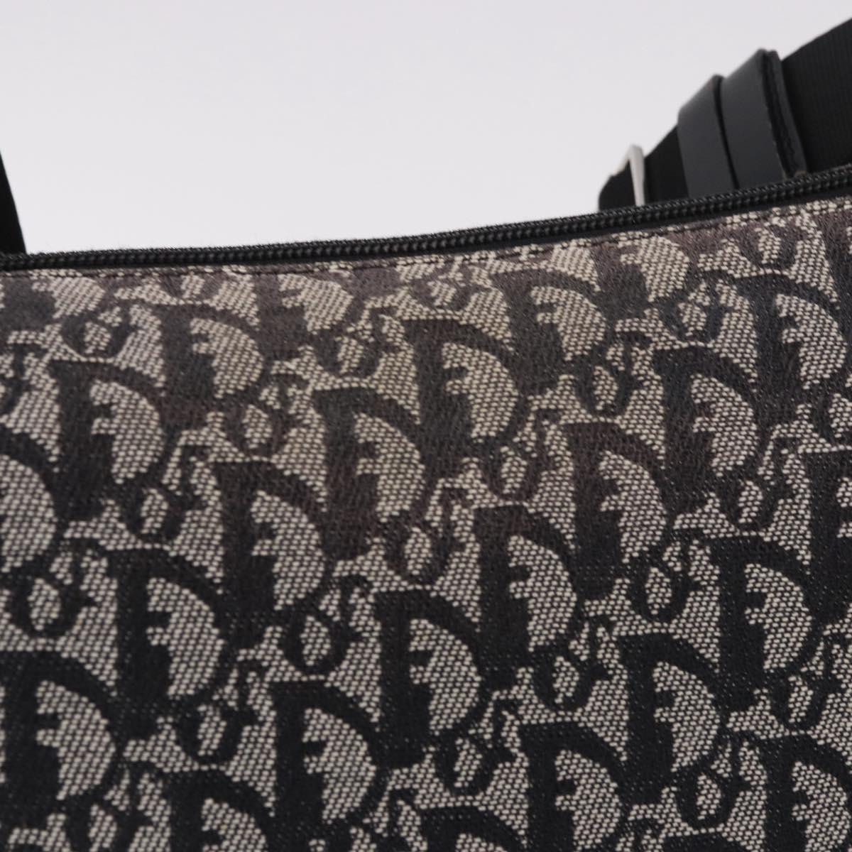 Christian Dior Trotter Canvas Shoulder Bag Navy Silver Auth ka4978