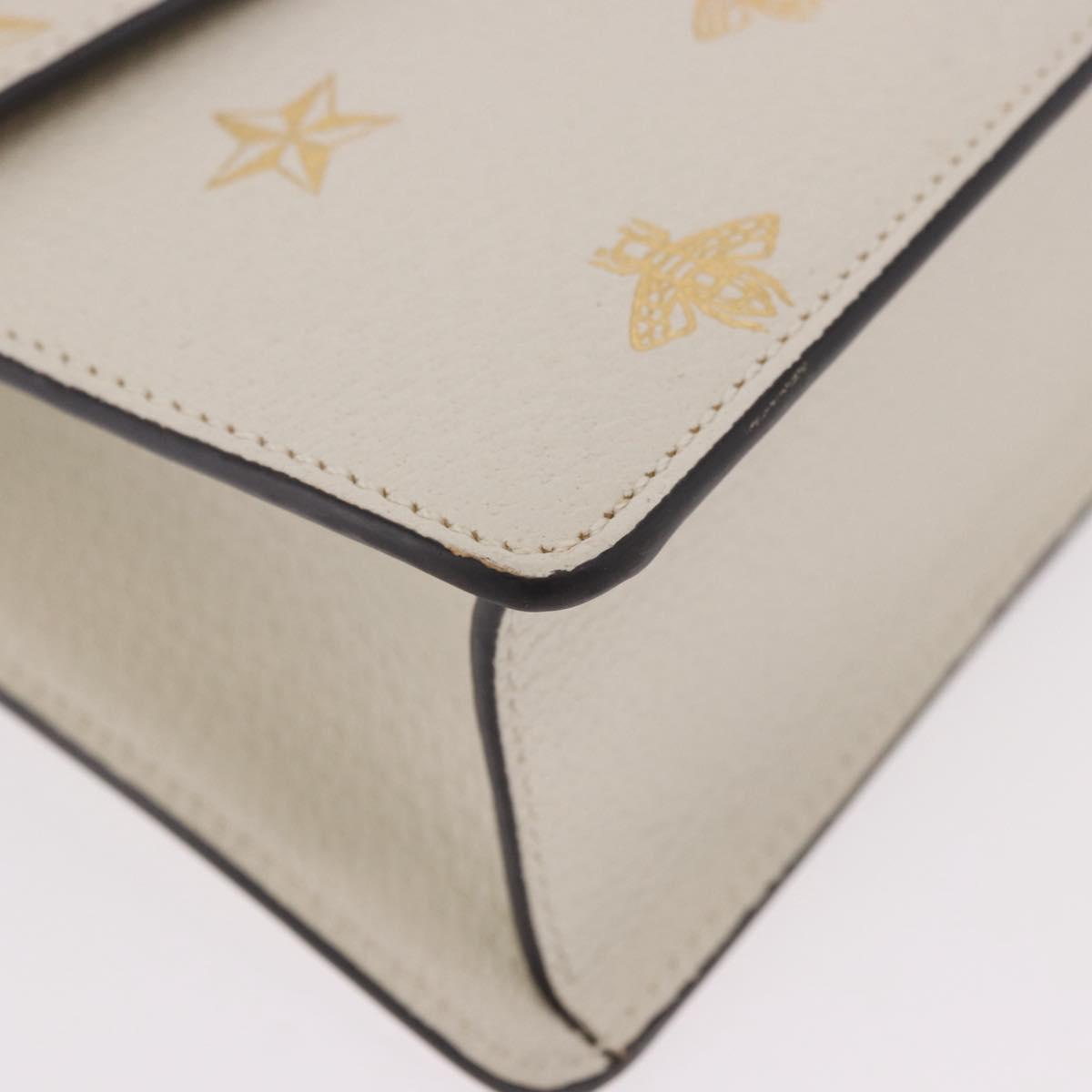 GUCCI Silvi Sherry Line Shoulder Bag Leather Ivory Gold 524405 Auth ka4983M