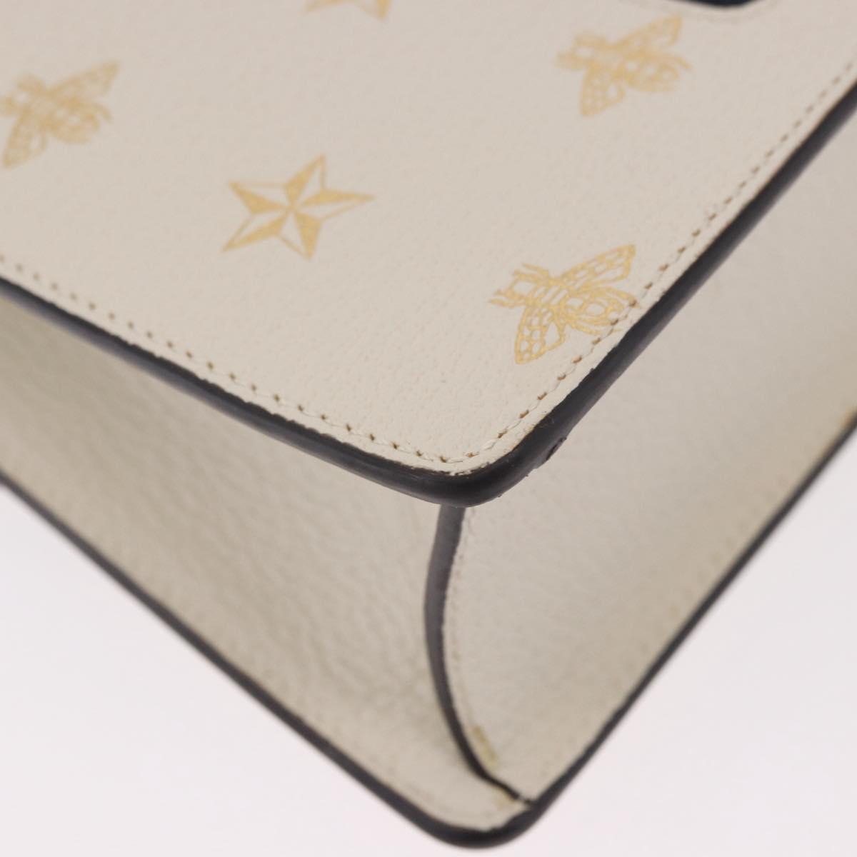 GUCCI Silvi Sherry Line Shoulder Bag Leather Ivory Gold 524405 Auth ka4983M