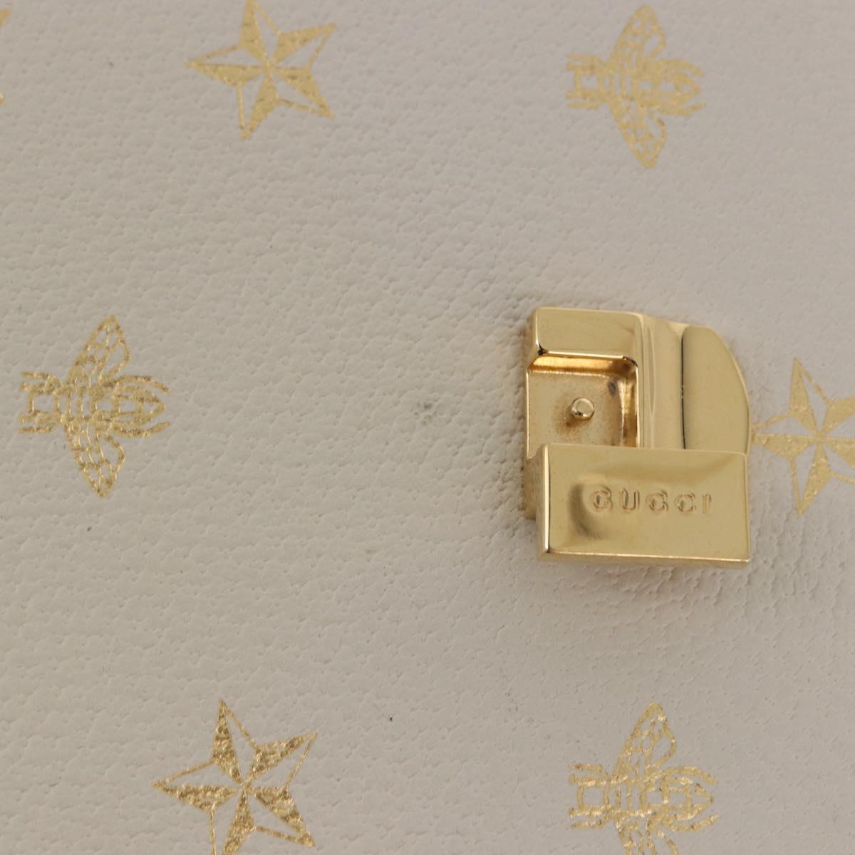 GUCCI Silvi Sherry Line Shoulder Bag Leather Ivory Gold 524405 Auth ka4983M