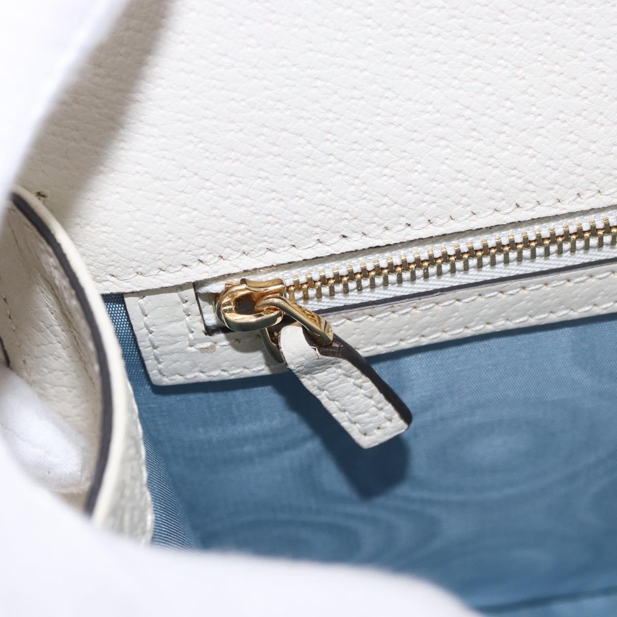 GUCCI Silvi Sherry Line Shoulder Bag Leather Ivory Gold 524405 Auth ka4983M