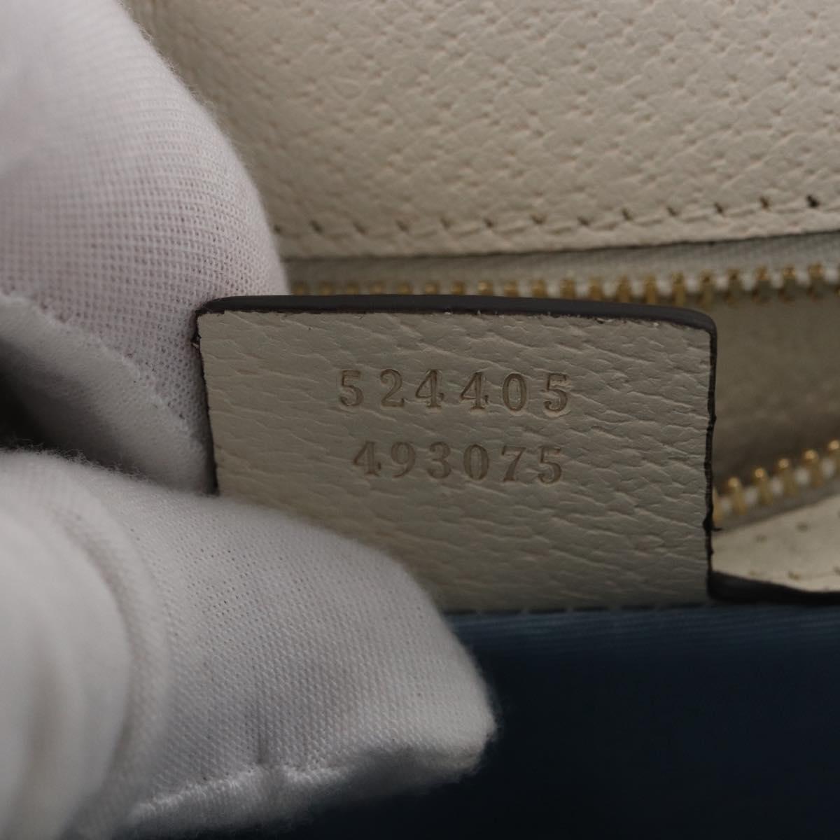 GUCCI Silvi Sherry Line Shoulder Bag Leather Ivory Gold 524405 Auth ka4983M