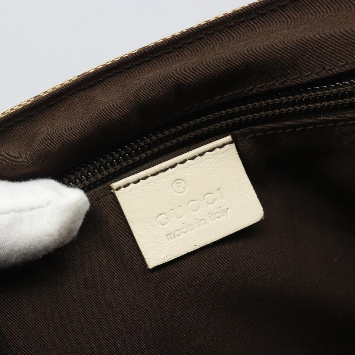 GUCCI GG Canvas Shoulder Bag Beige Silver 145858 Auth ka4994A