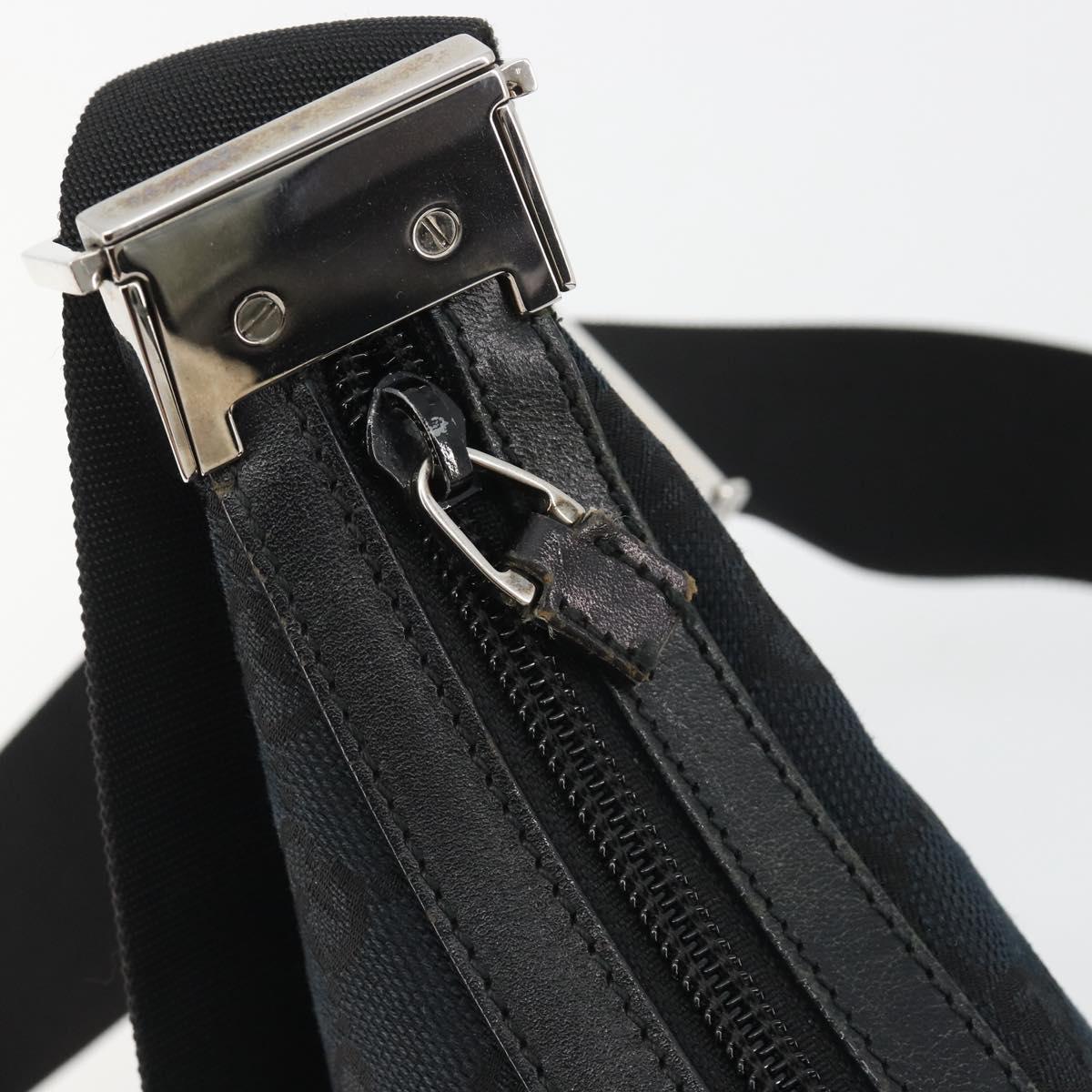 GUCCI GG Canvas Shoulder Bag Black Silver 019 0433 3444 Auth ka4995