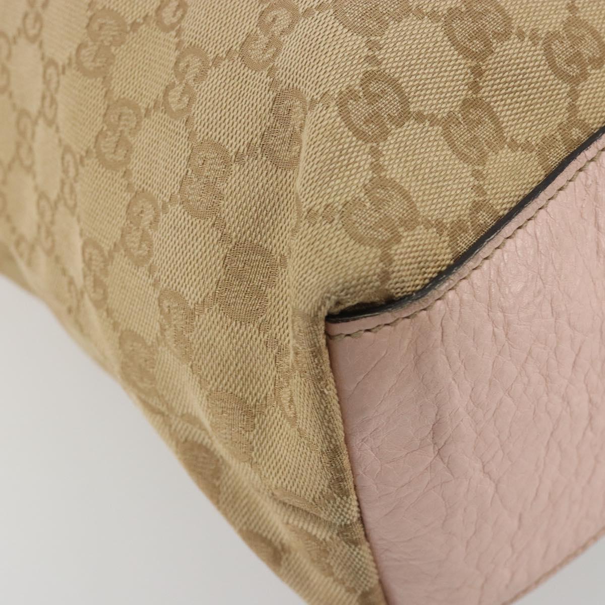 GUCCI GG Canvas Sherry Line Tote Bag Beige 131233 Auth ka4996A