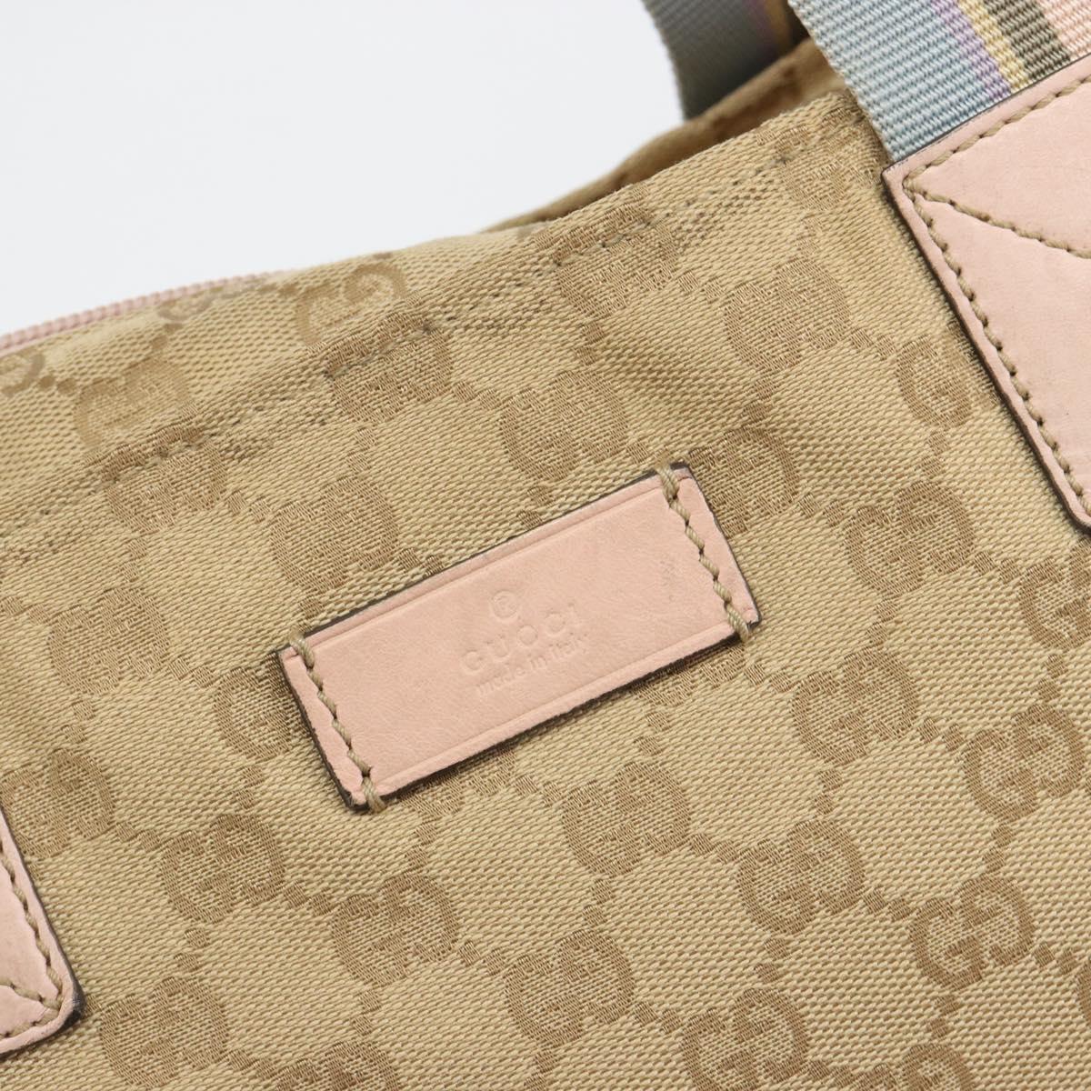 GUCCI GG Canvas Sherry Line Tote Bag Beige 131233 Auth ka4996A