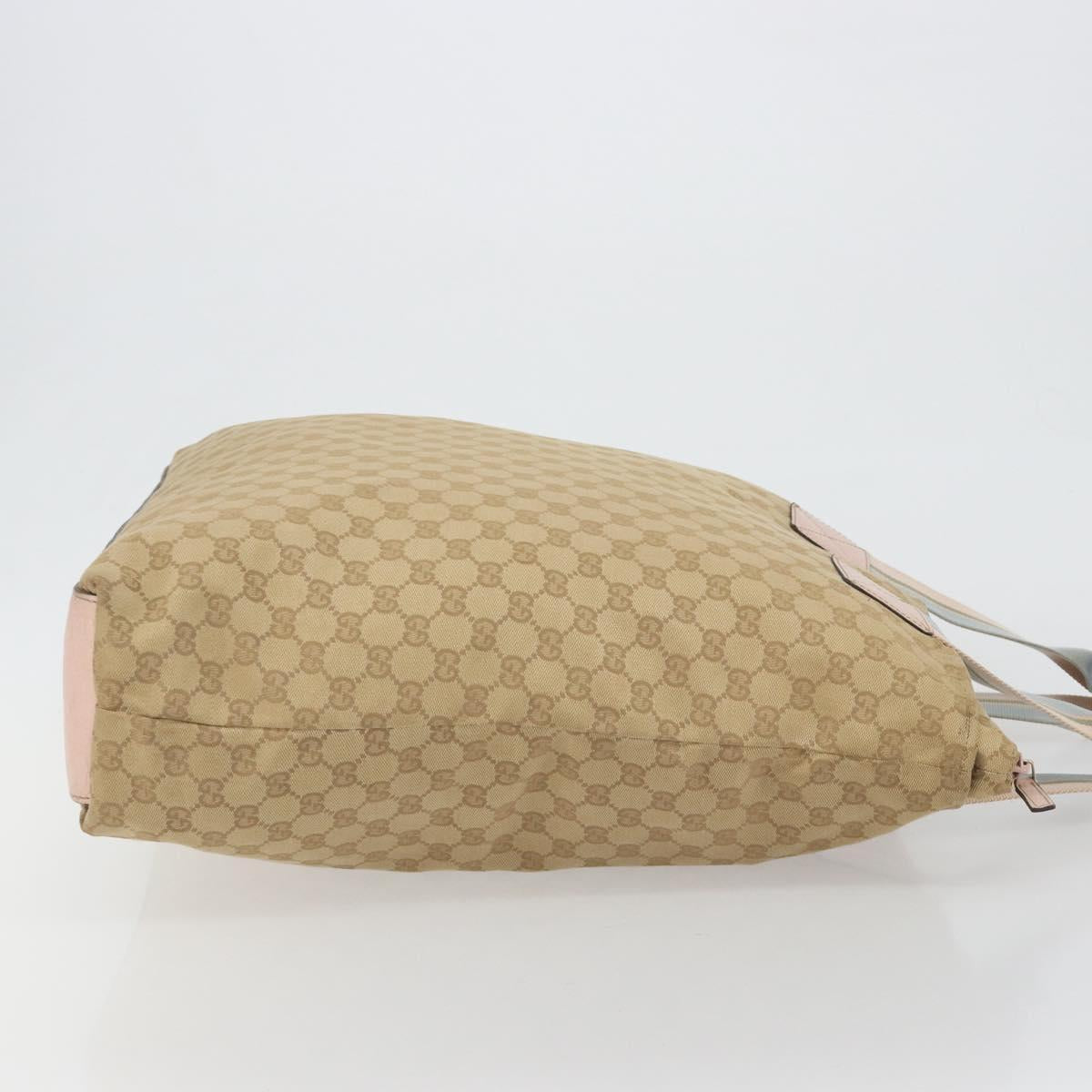 GUCCI GG Canvas Sherry Line Tote Bag Beige 131233 Auth ka4996A