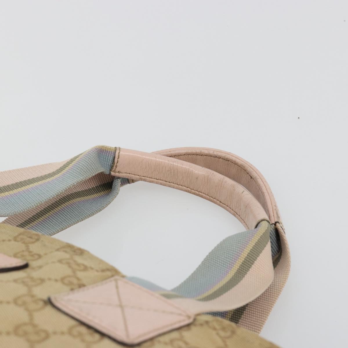 GUCCI GG Canvas Sherry Line Tote Bag Beige 131233 Auth ka4996A