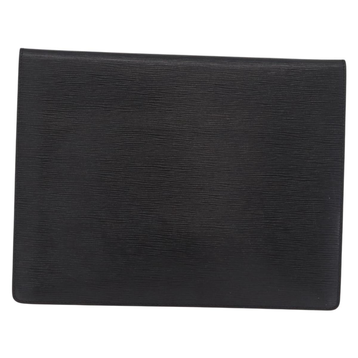 LOUIS VUITTON Epi Porte Documents Senatur Briefcase Black M54452 LV Auth ka4997
