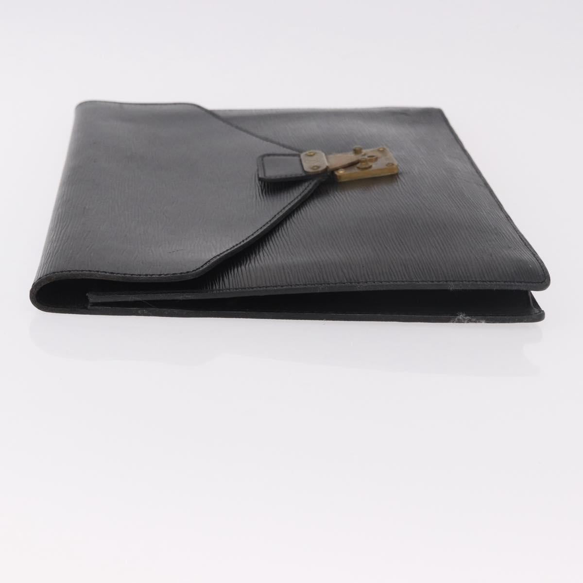 LOUIS VUITTON Epi Porte Documents Senatur Briefcase Black M54452 LV Auth ka4997