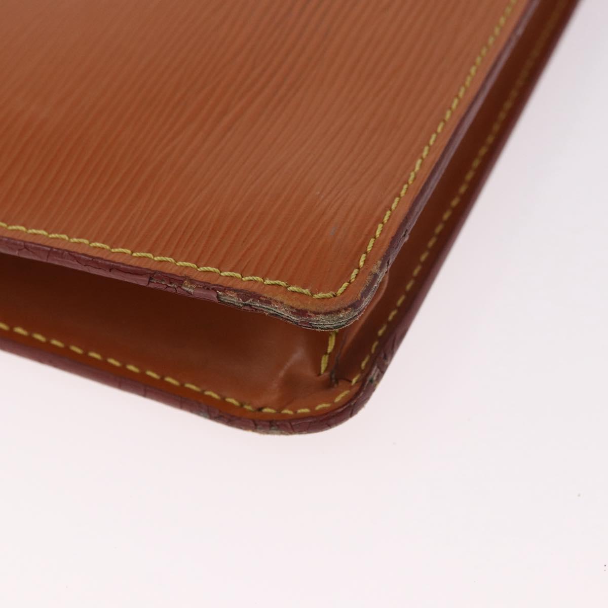 LOUIS VUITTON Epi Porte Documents Senatur Zipangu Gold M54456 LV Auth ka4998