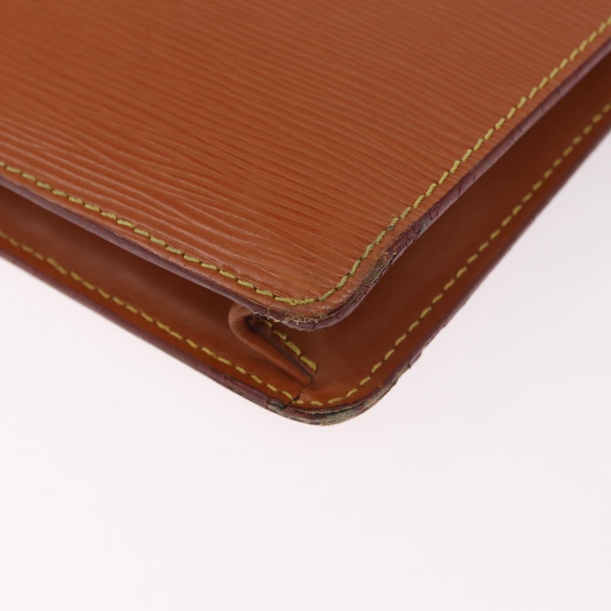 LOUIS VUITTON Epi Porte Documents Senatur Zipangu Gold M54456 LV Auth ka4998