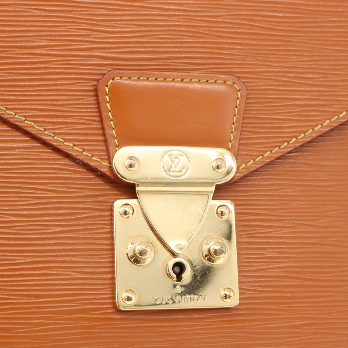 LOUIS VUITTON Epi Porte Documents Senatur Zipangu Gold M54456 LV Auth ka4998