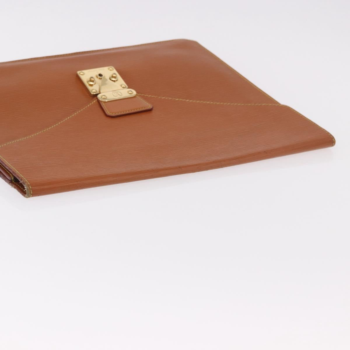 LOUIS VUITTON Epi Porte Documents Senatur Zipangu Gold M54456 LV Auth ka4998